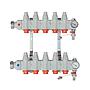 Distribuitor din plastic cu valve de inchidere si valve termostatice